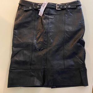 LAUNDRY- Leather Skirt